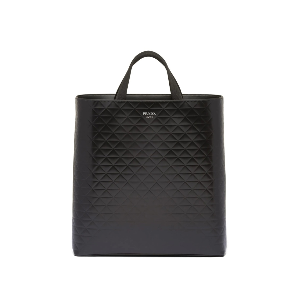 embossed-print leather tote bag