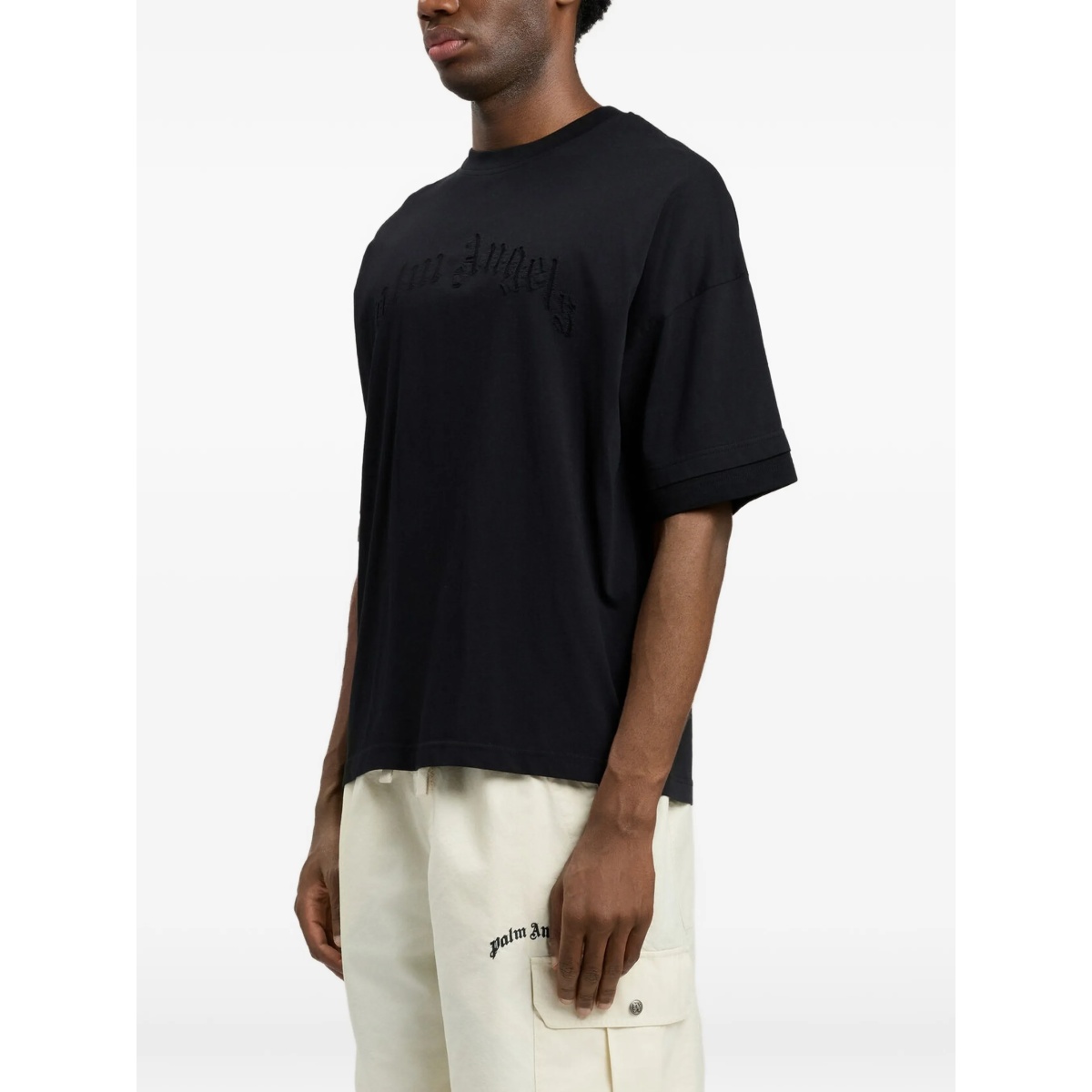 embroidered curved-logo double T-shirt - Img 4
