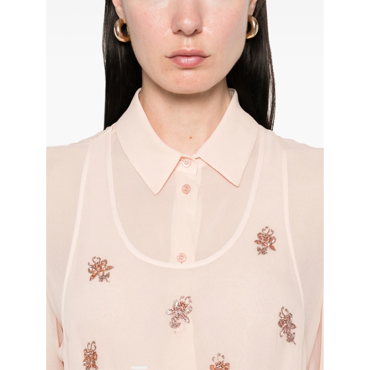 embroidered georgette shirt - Img 4