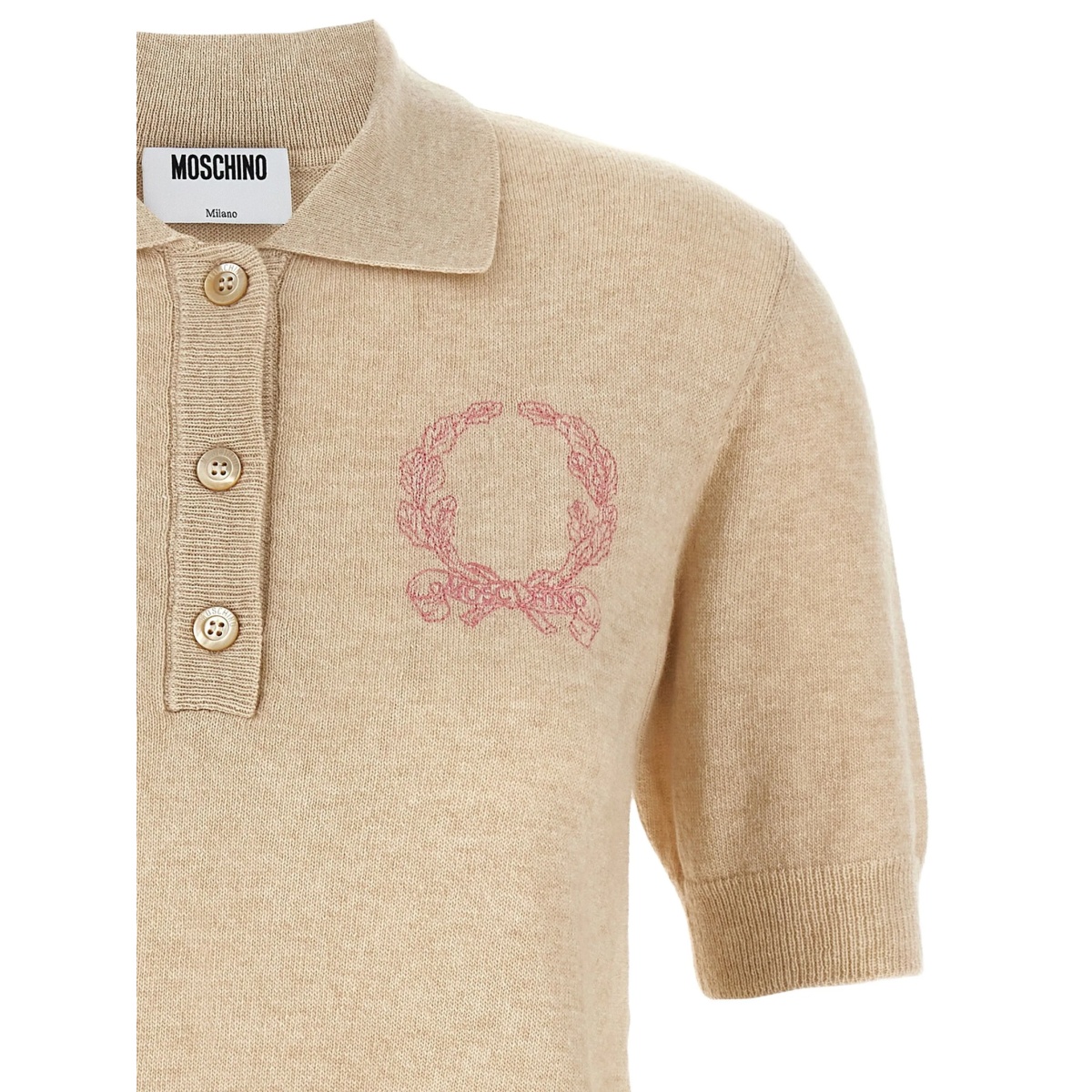 embroidered knited polo top - Img 3