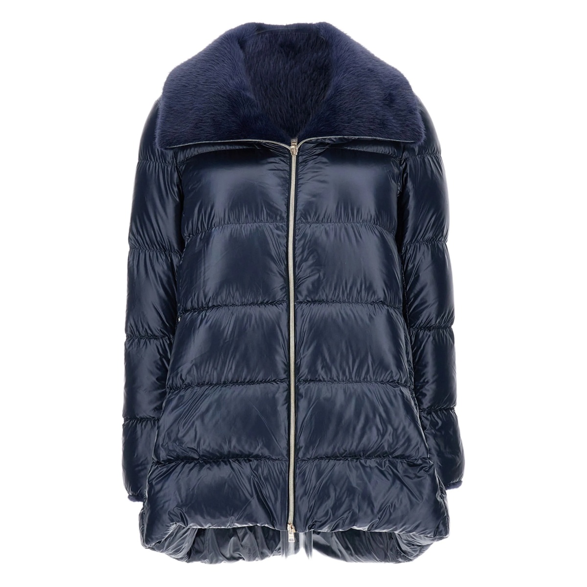 faux fur-trim padded coat