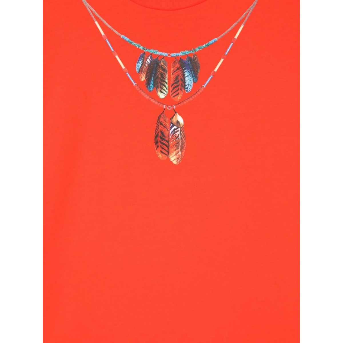 feather-necklace print T-shirt - Img 3