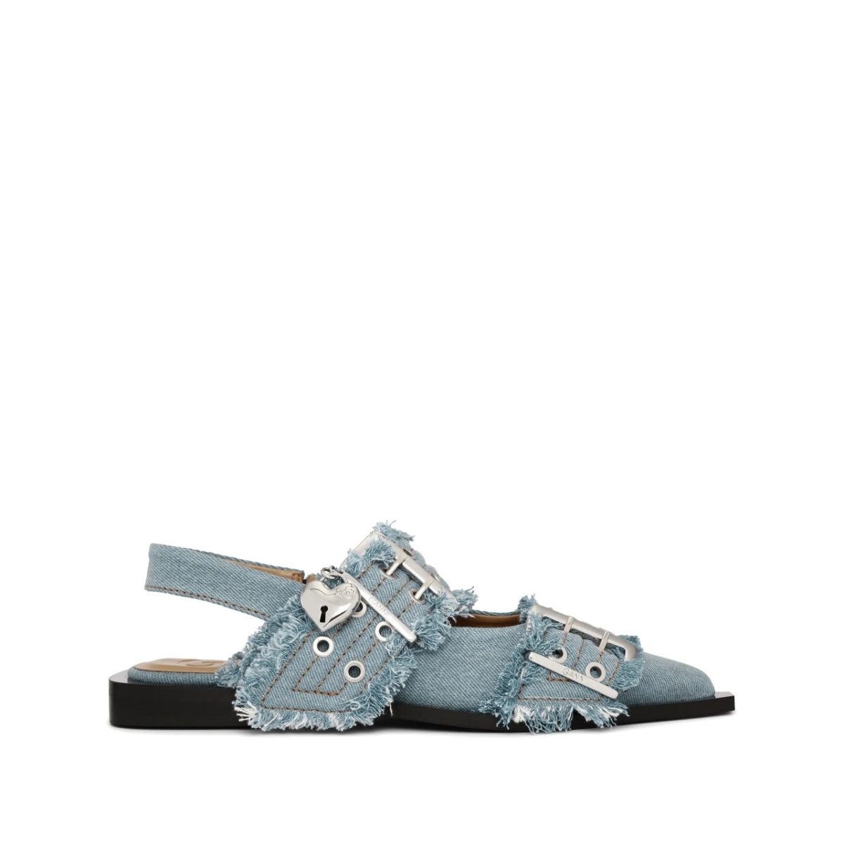 Feminine denim ballet flats