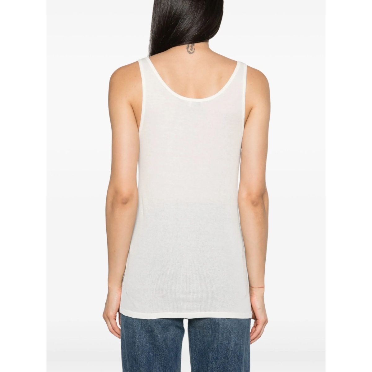 fine-ribbed semi-sheer tank top - Img 4