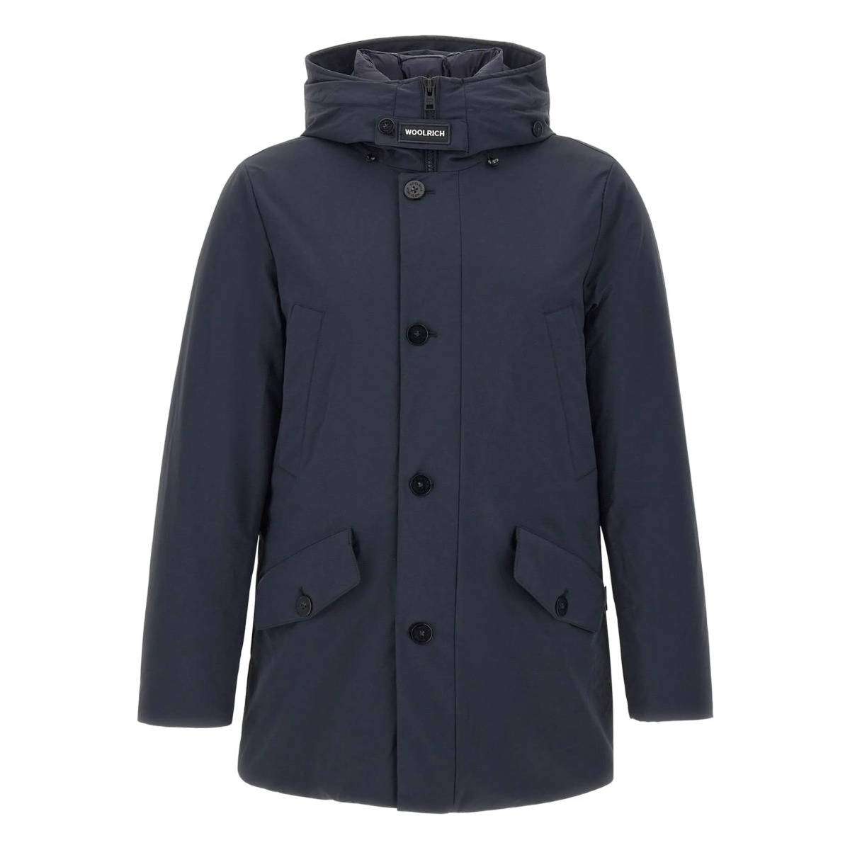flap-pockets padded coat