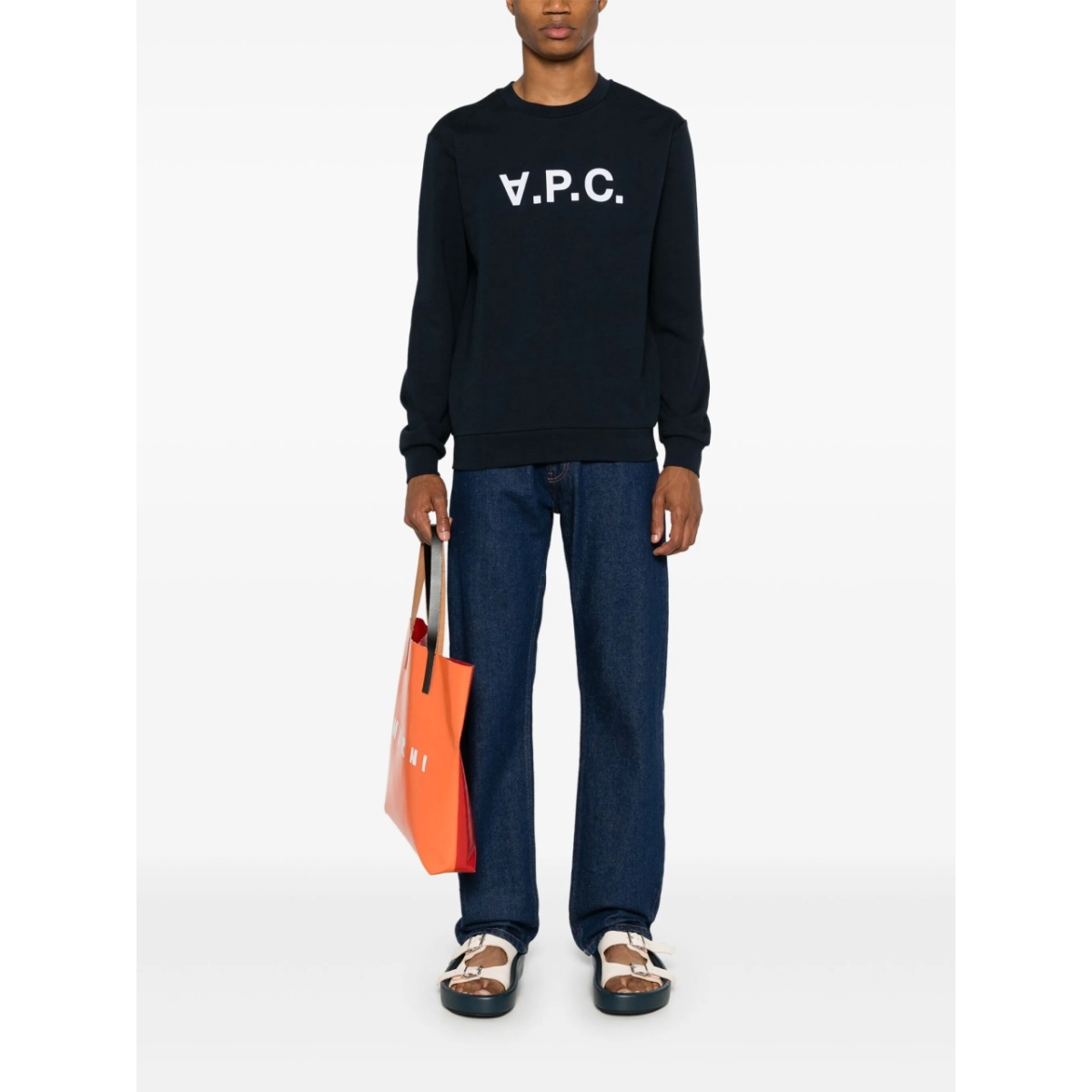 flocked-logo cotton sweatshirt - Img 2