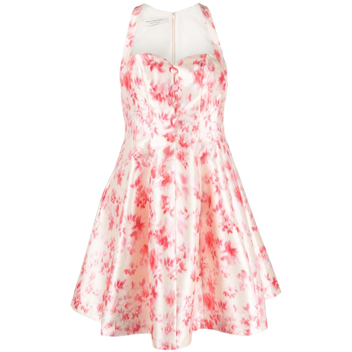 floral-print flared minidress