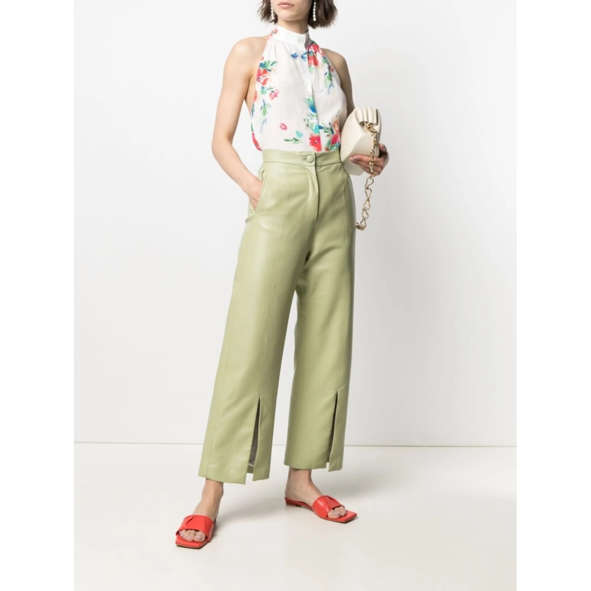 floral-print halterneck blouse - Img 2