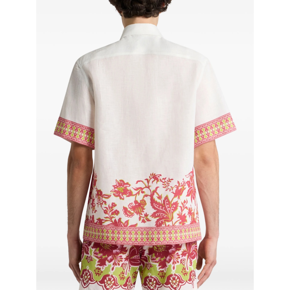 floral-print linen shirt - Img 3