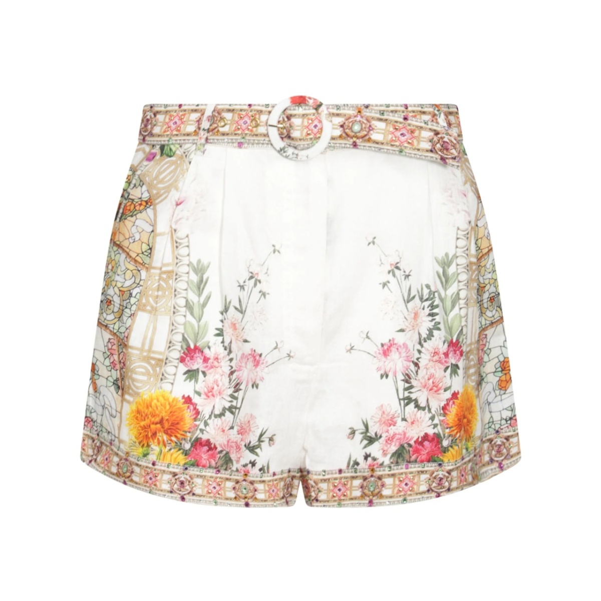 floral-print shorts