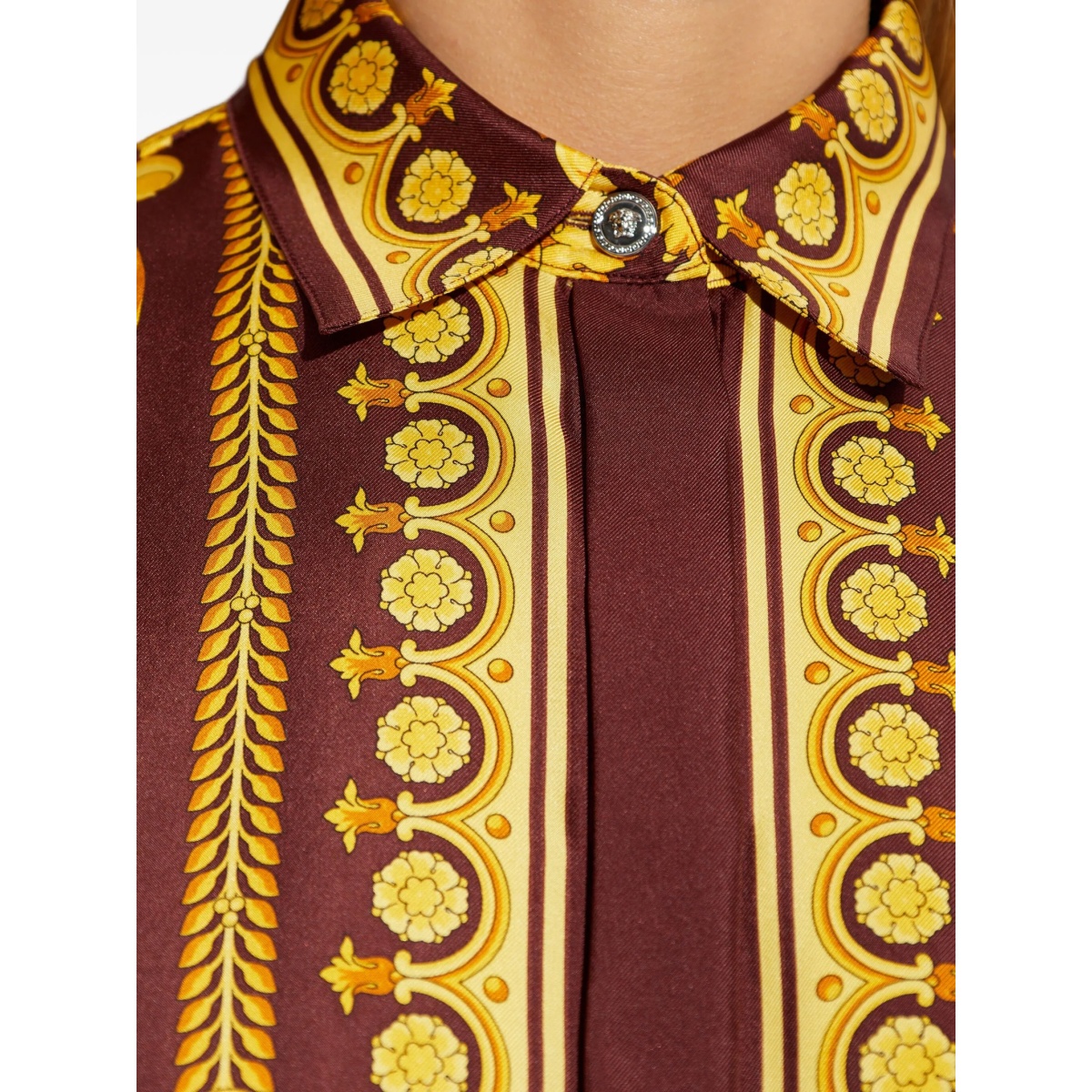 floral-print silk blouse - Img 5