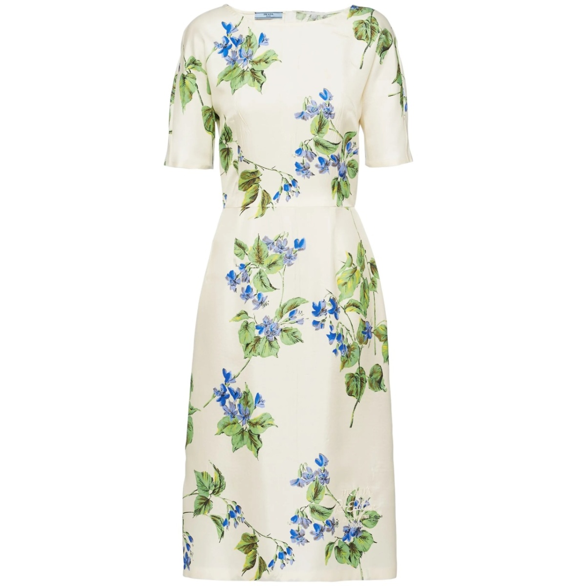 floral-print twill dress
