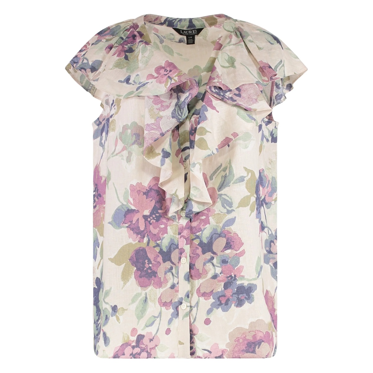 floral ruffle blouse