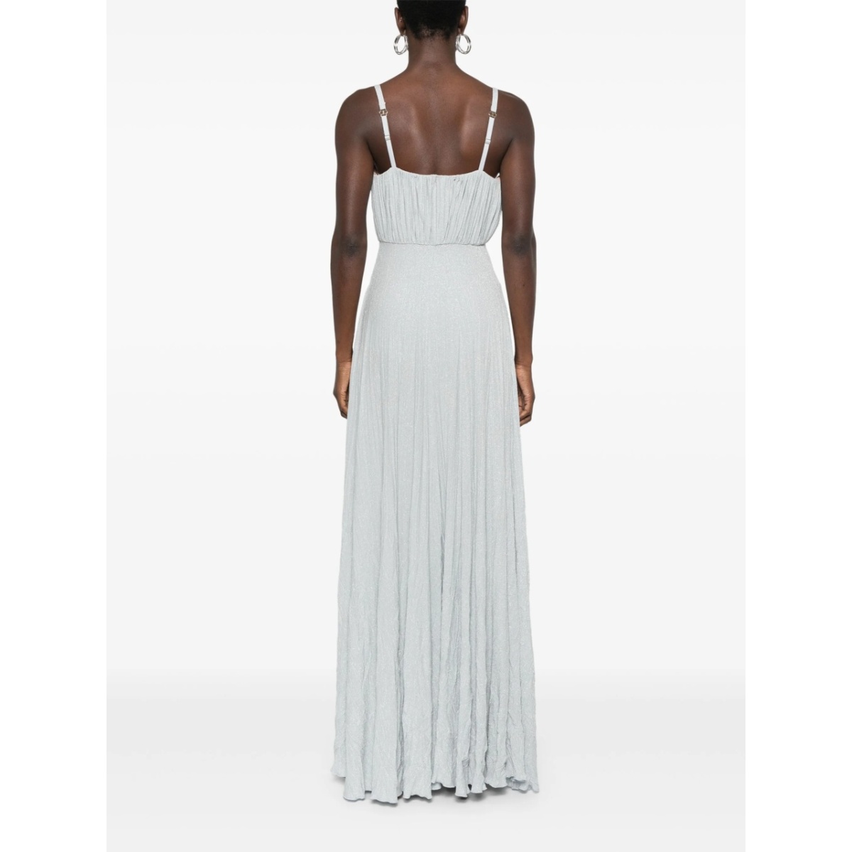 flower-embroidery lurex gown - Img 4