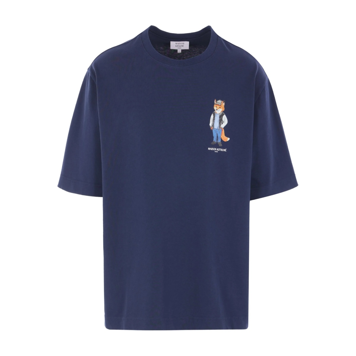 fox-embroidered cotton T-shirt