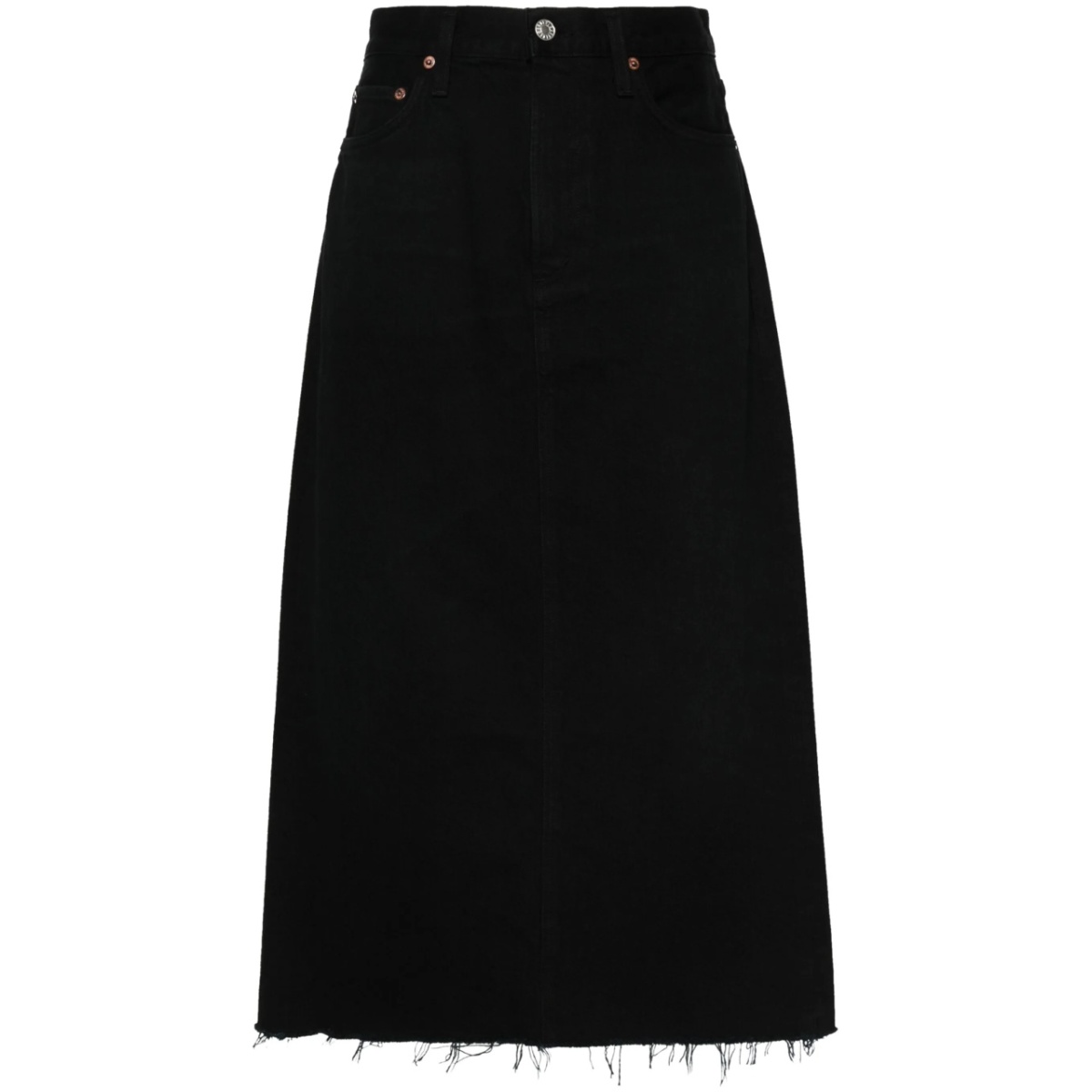 frayed midi skirt