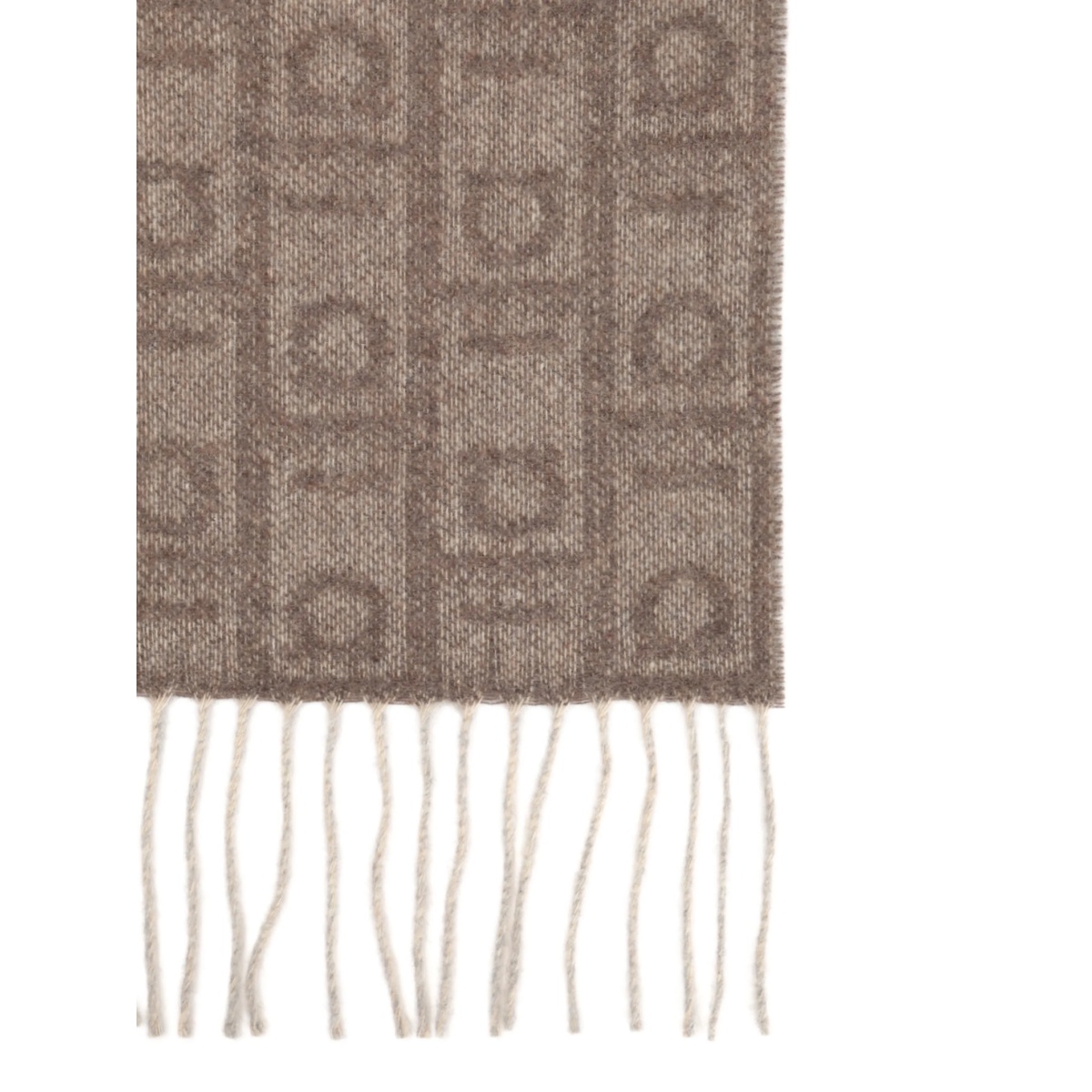 fringe-detail geometric-pattern scarf - Img 2