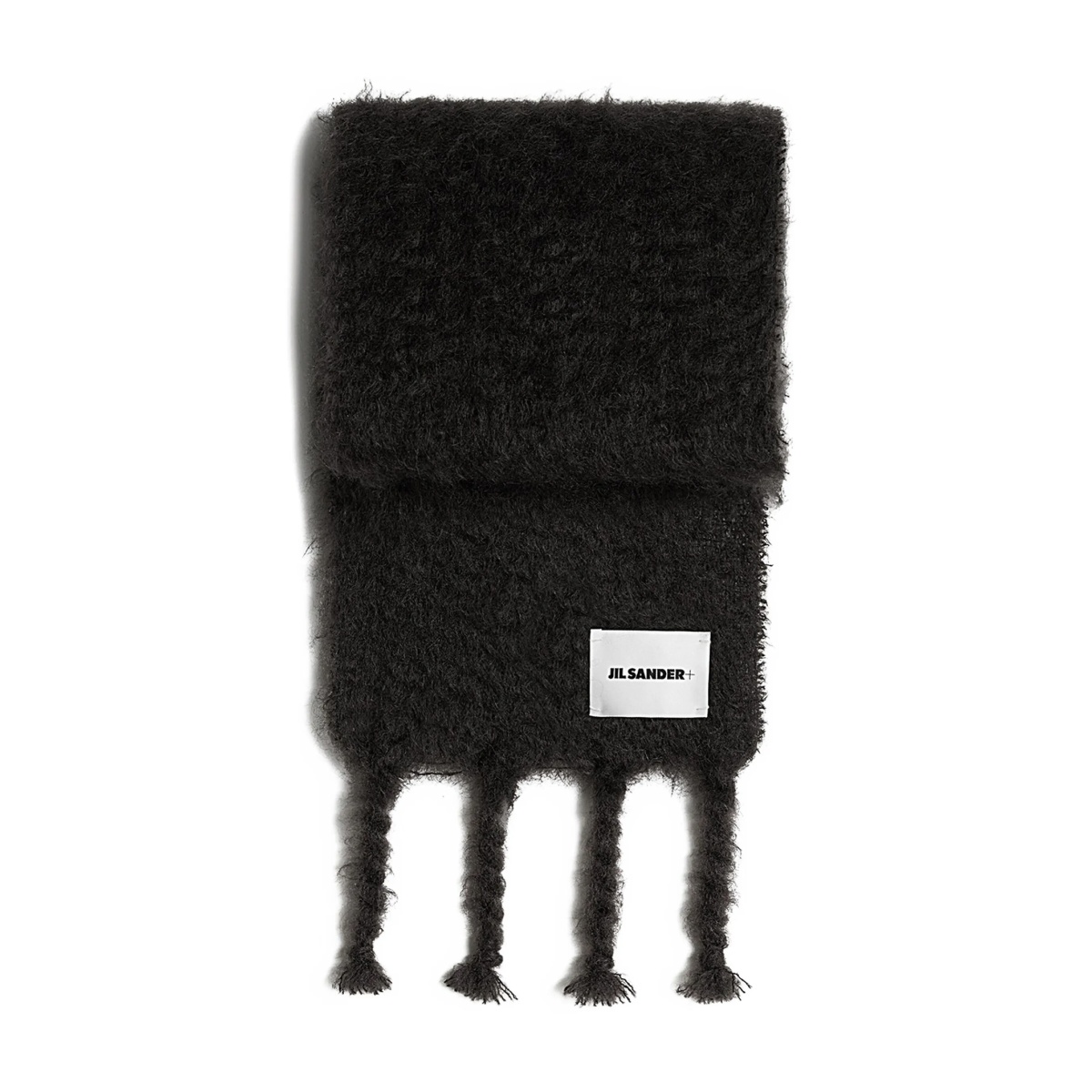 fringed knitted scarf