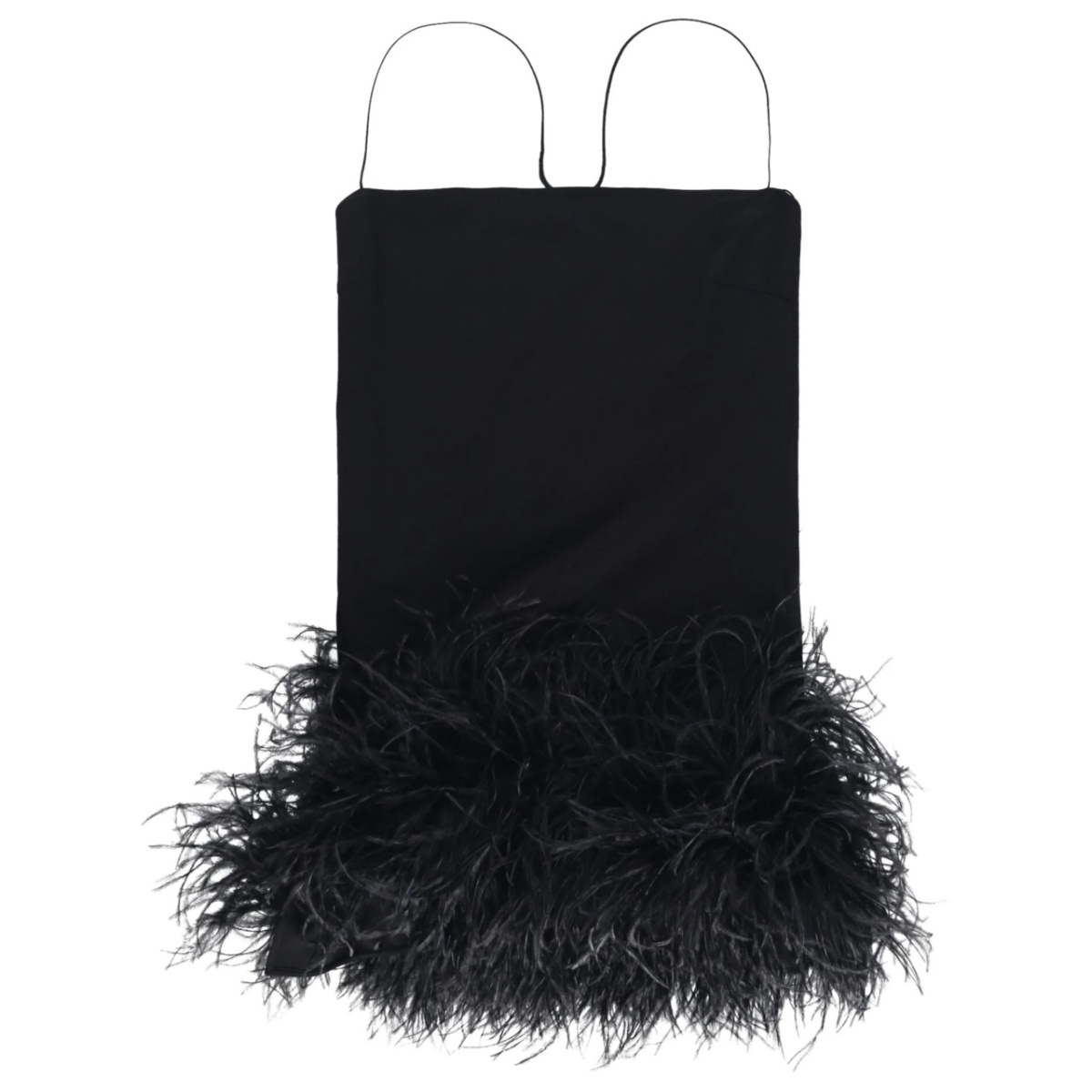 Fujiko feather-trim minidress