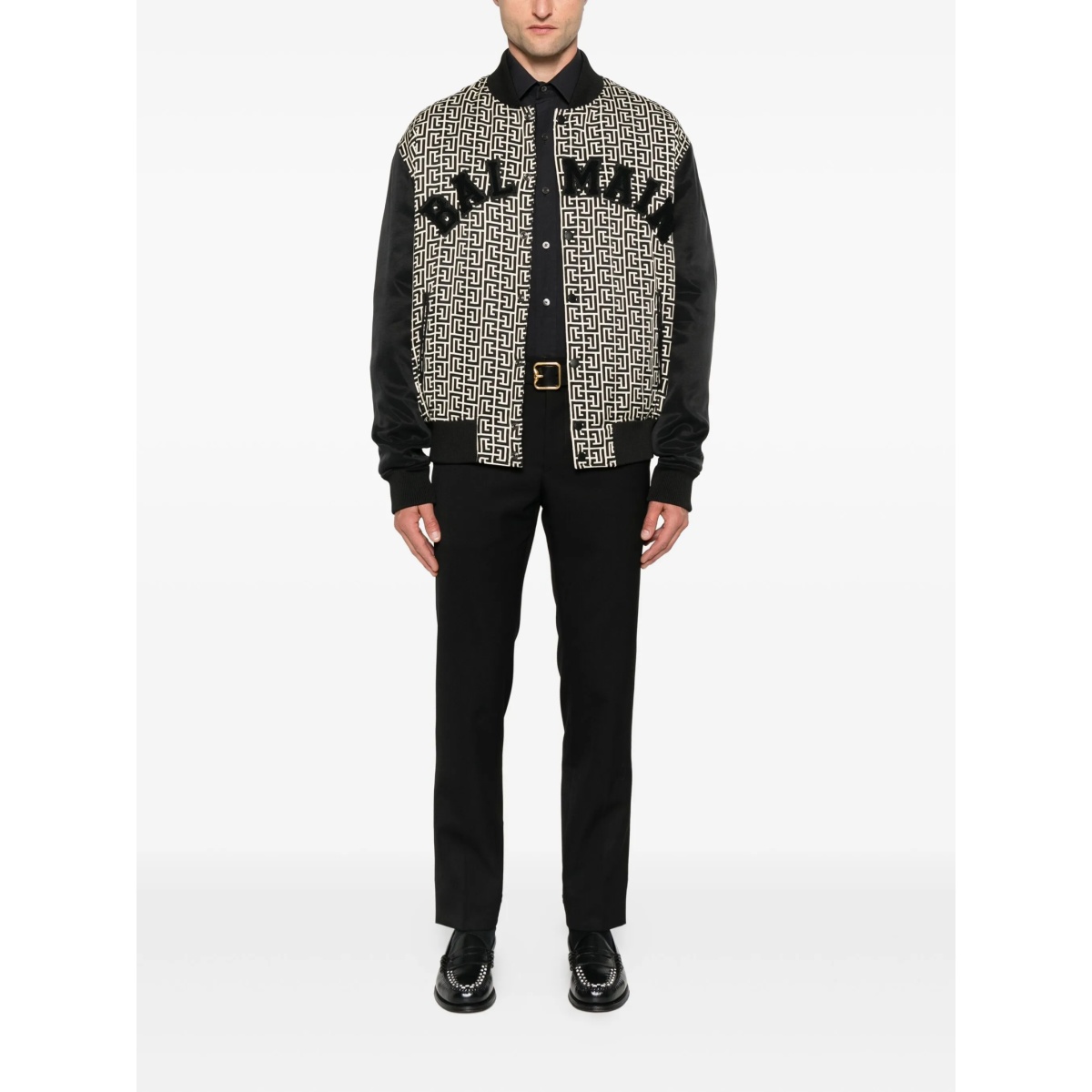 geometric-pattern bomber jacket - Img 2