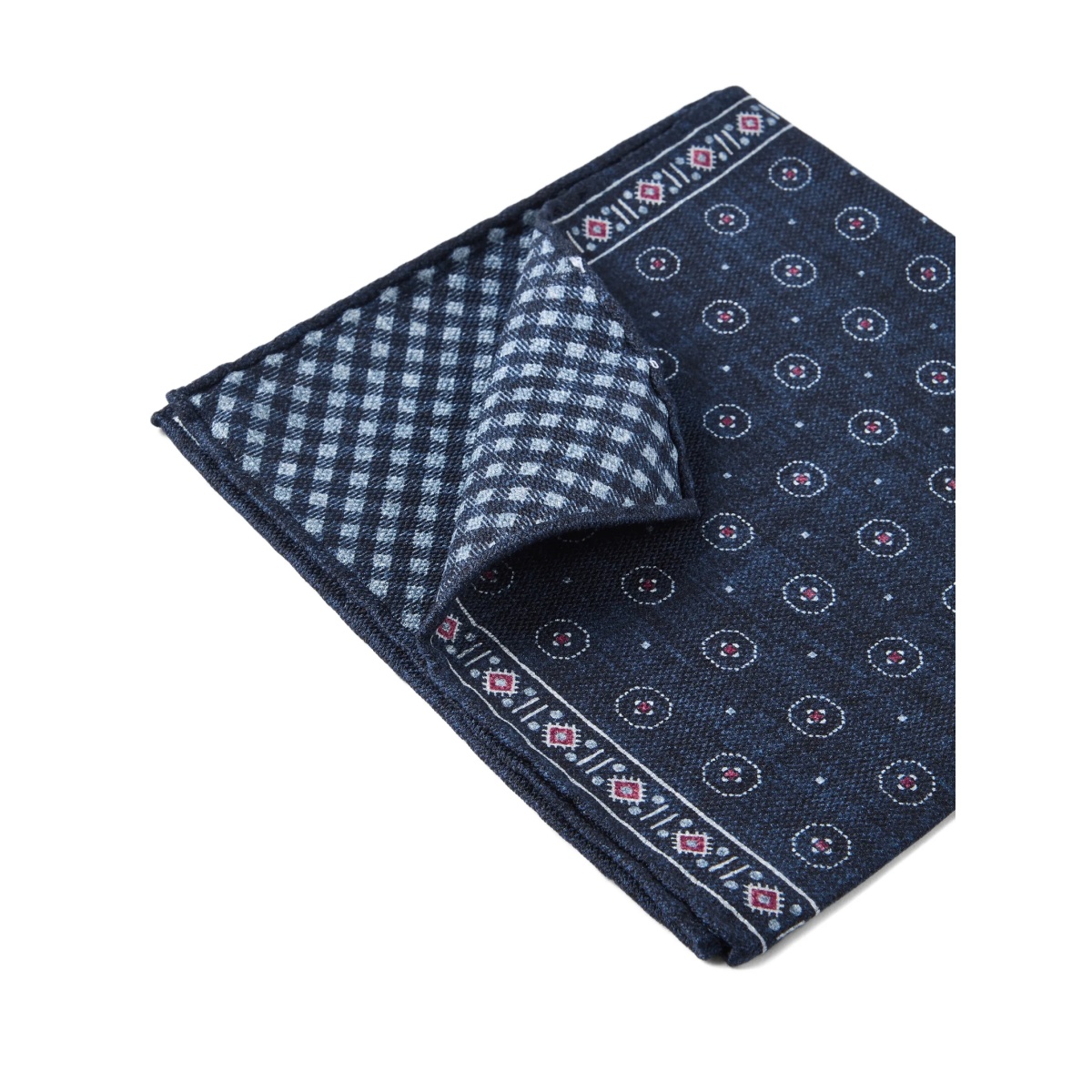 geometric-patterned silk pocket square - Img 2