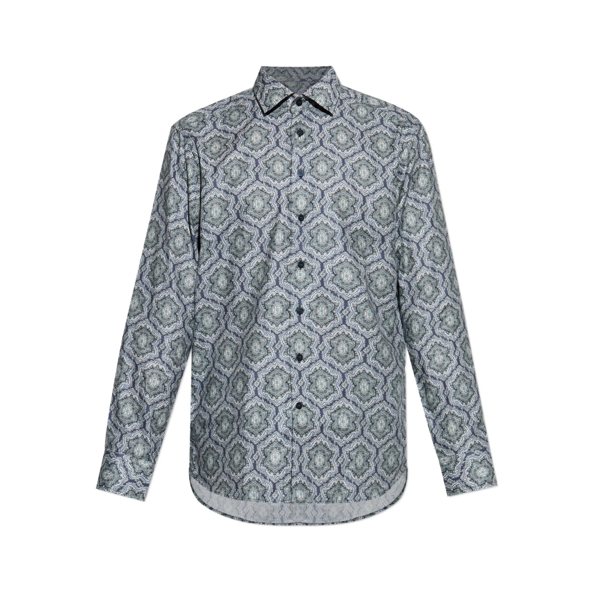 geometric-print long-sleeve shirt