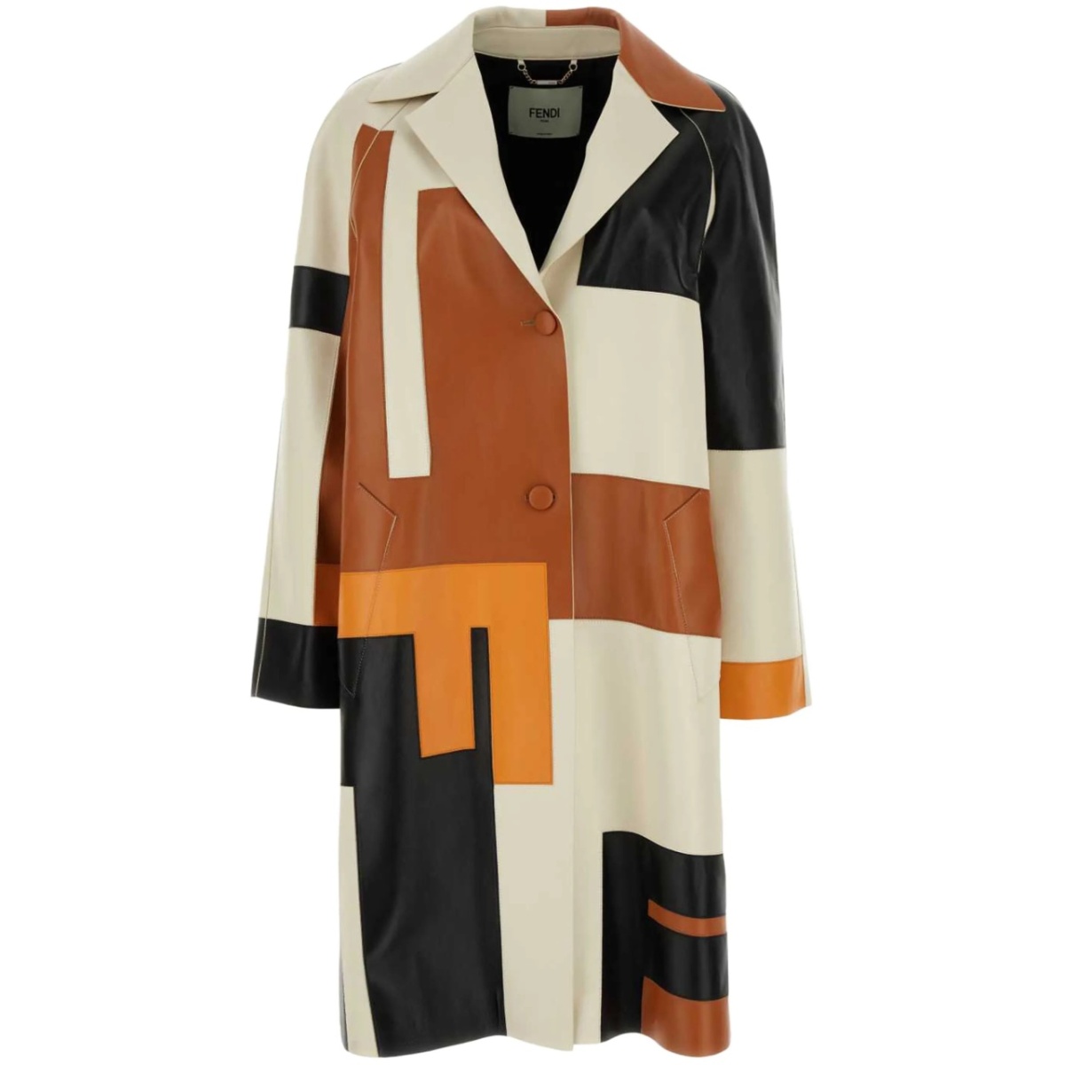 geometric-print overcoat