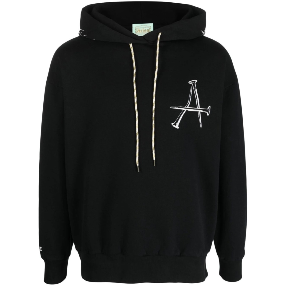 graphic print drawstring hoodie