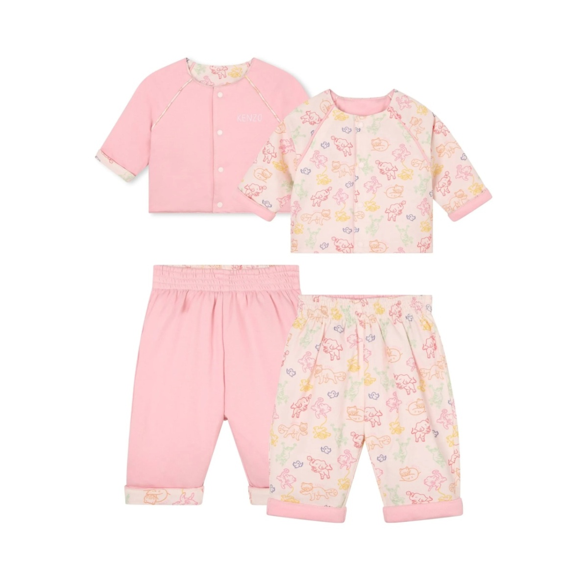 graphic-print reversible trouser set