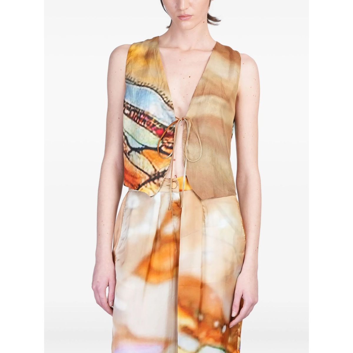 graphic-print vest