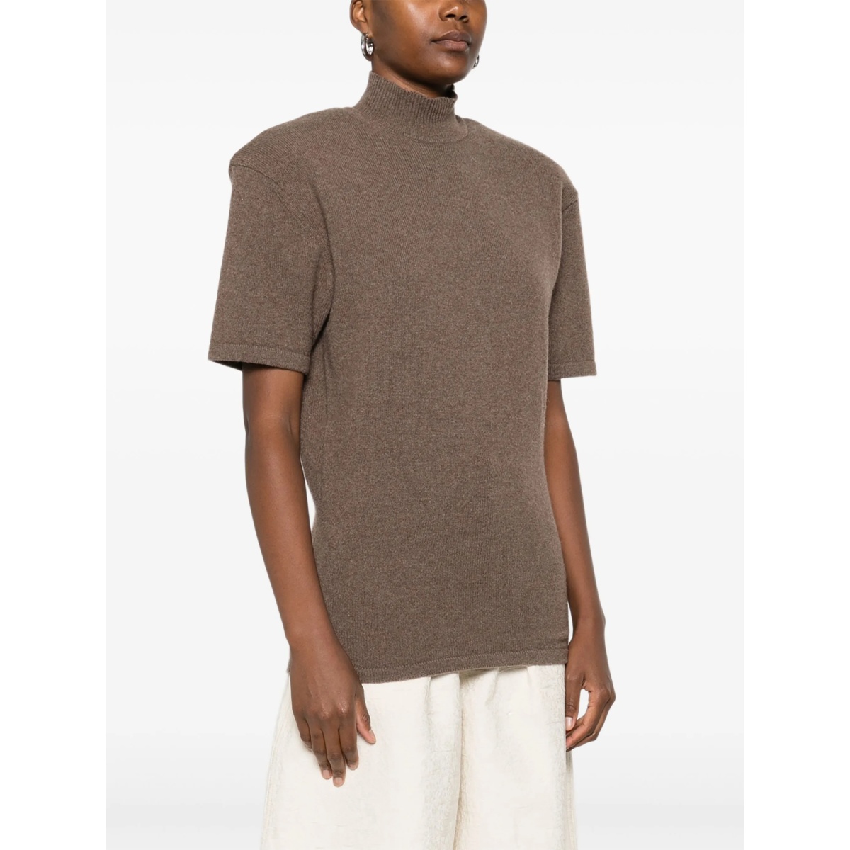 high-neck short-sleeve top - Img 3