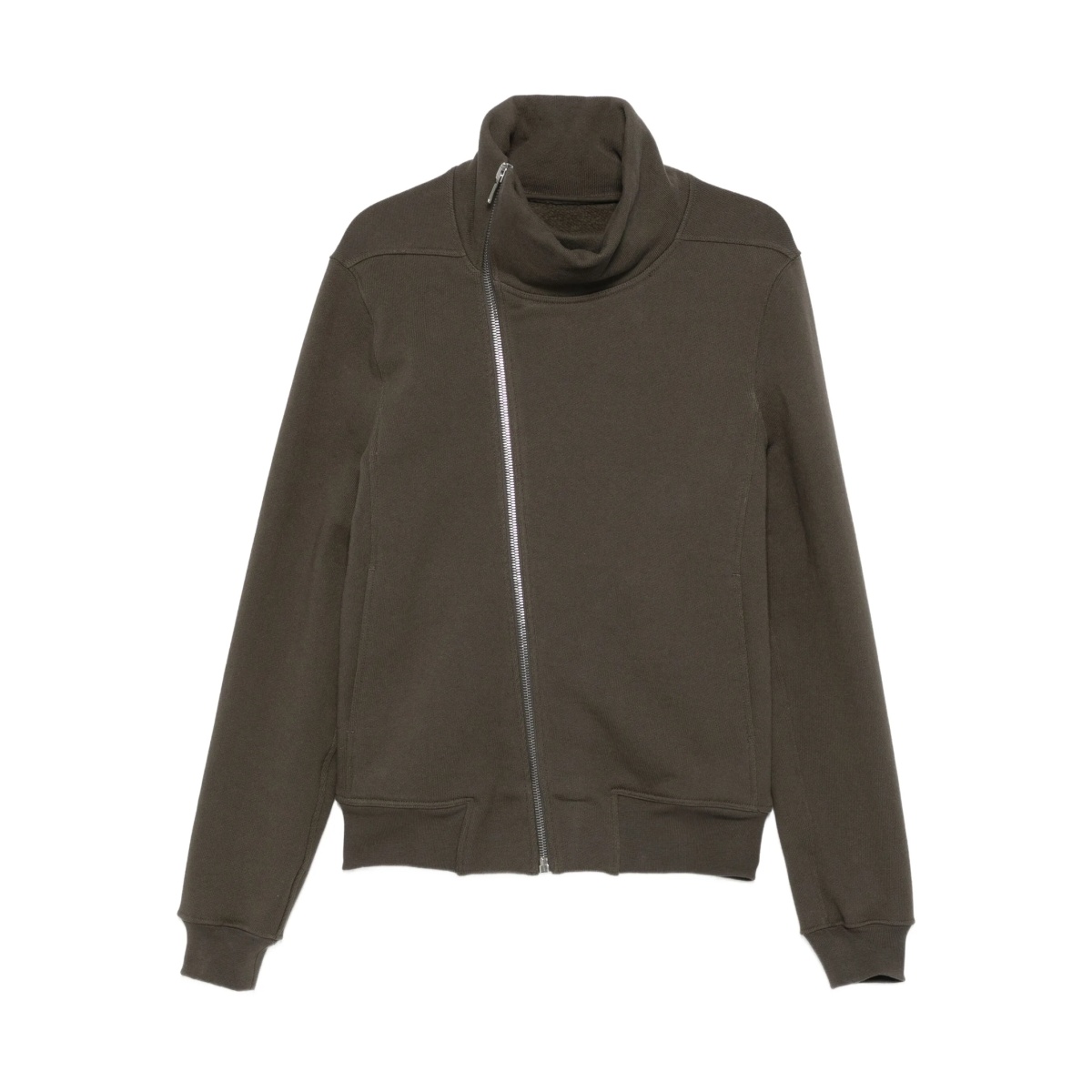 high-neck zip-front jacket
