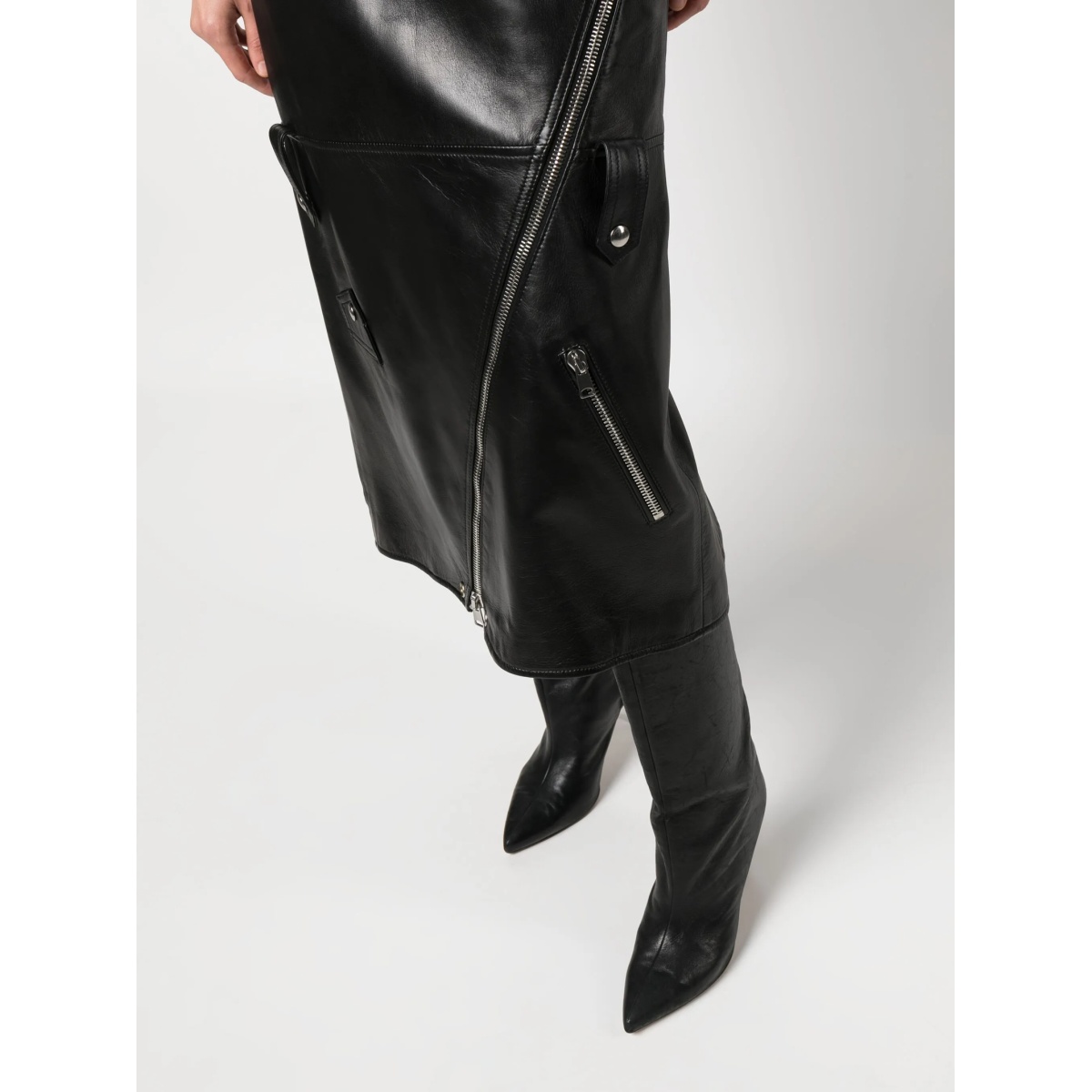 high-waisted polished-finish skirt - Img 5