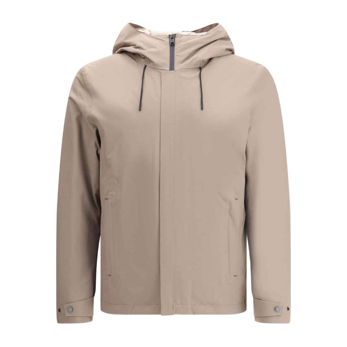 hooded zip-front jacket