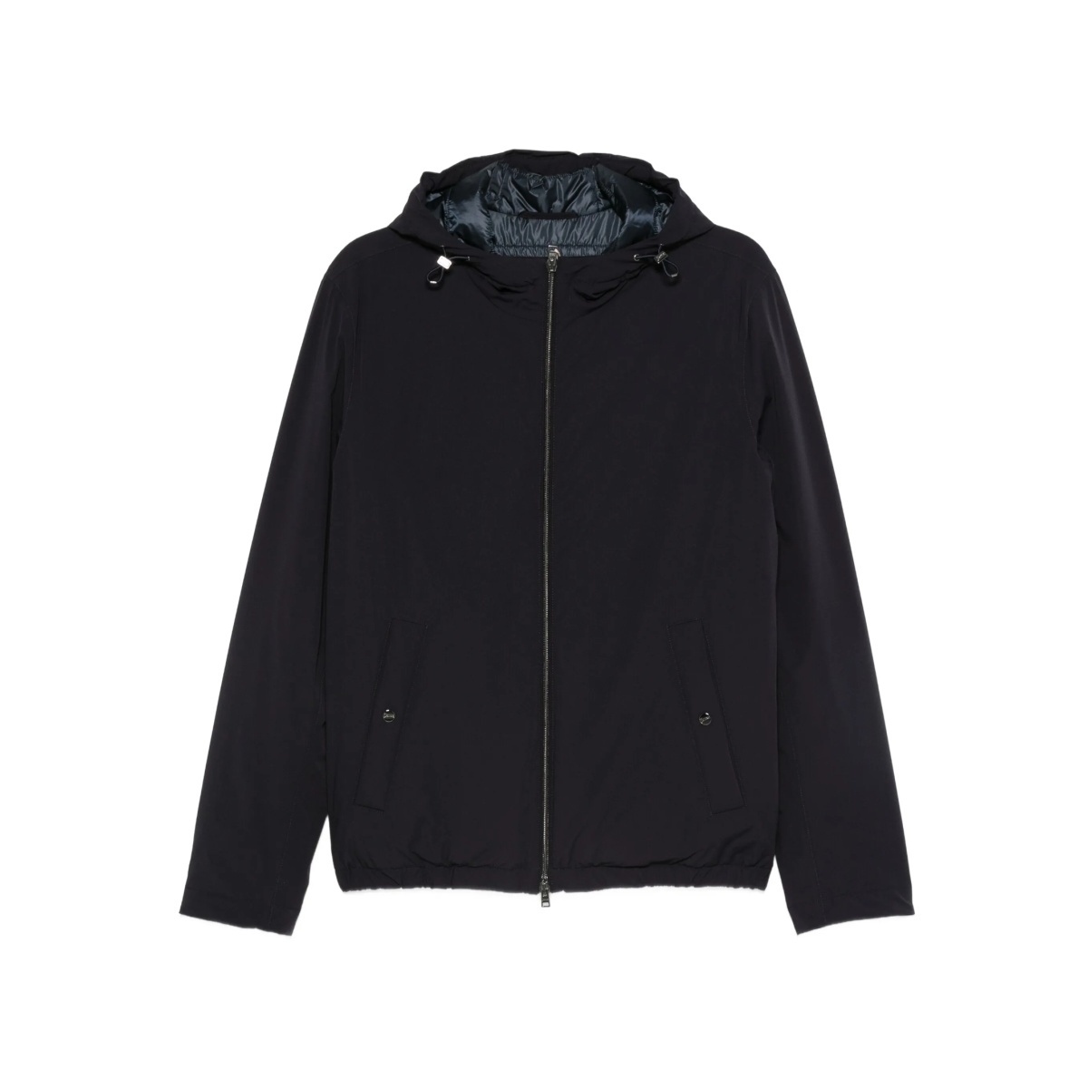 hooded zip-front jacket