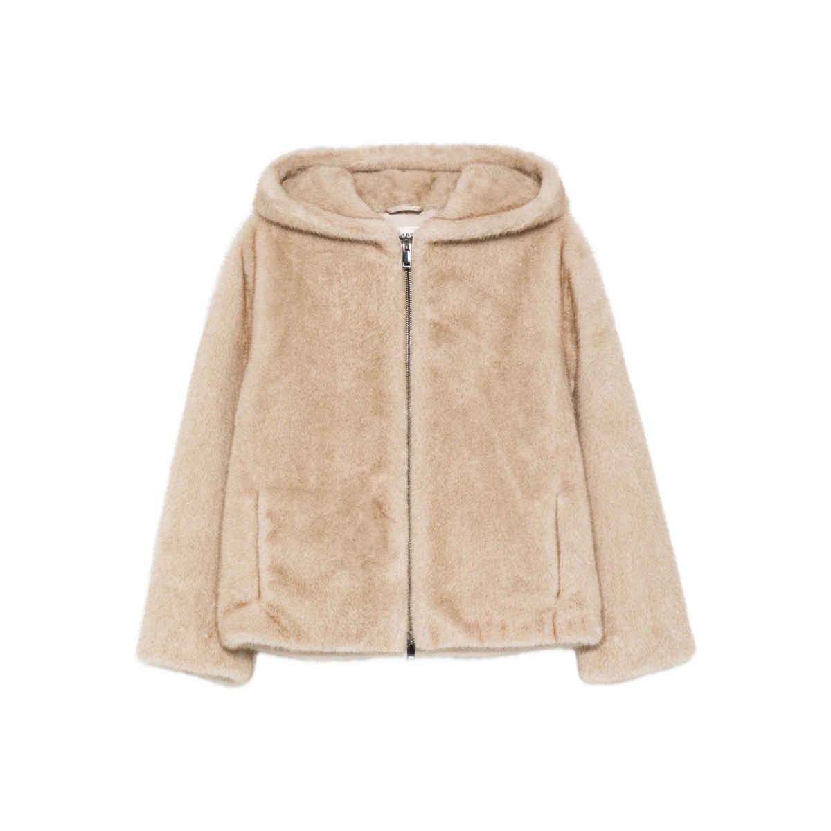 hooded zip-front jacket