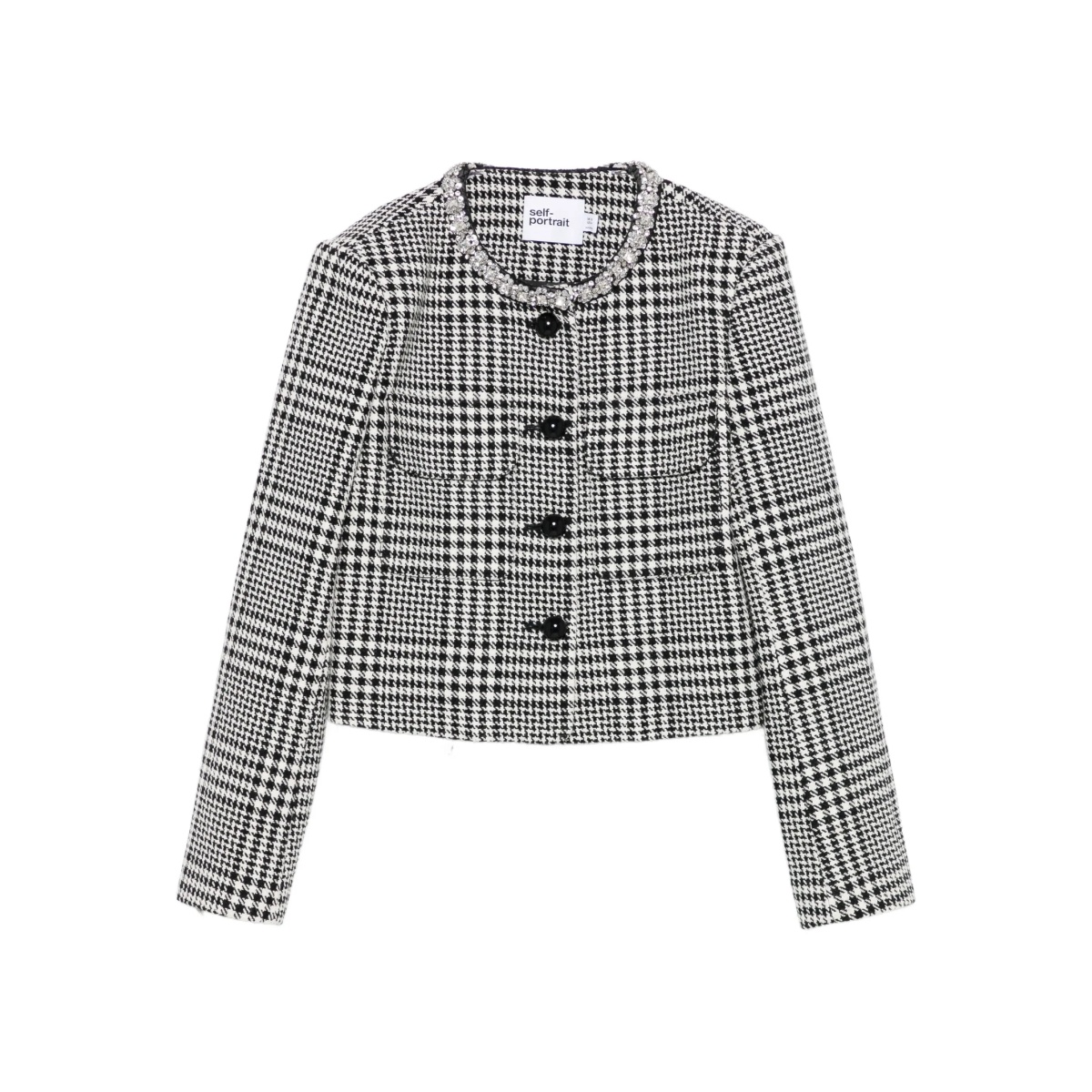 houndstooth cropped jacket
