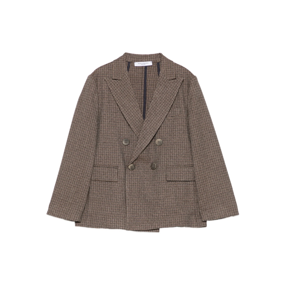 houndstooth double-breasted blazer