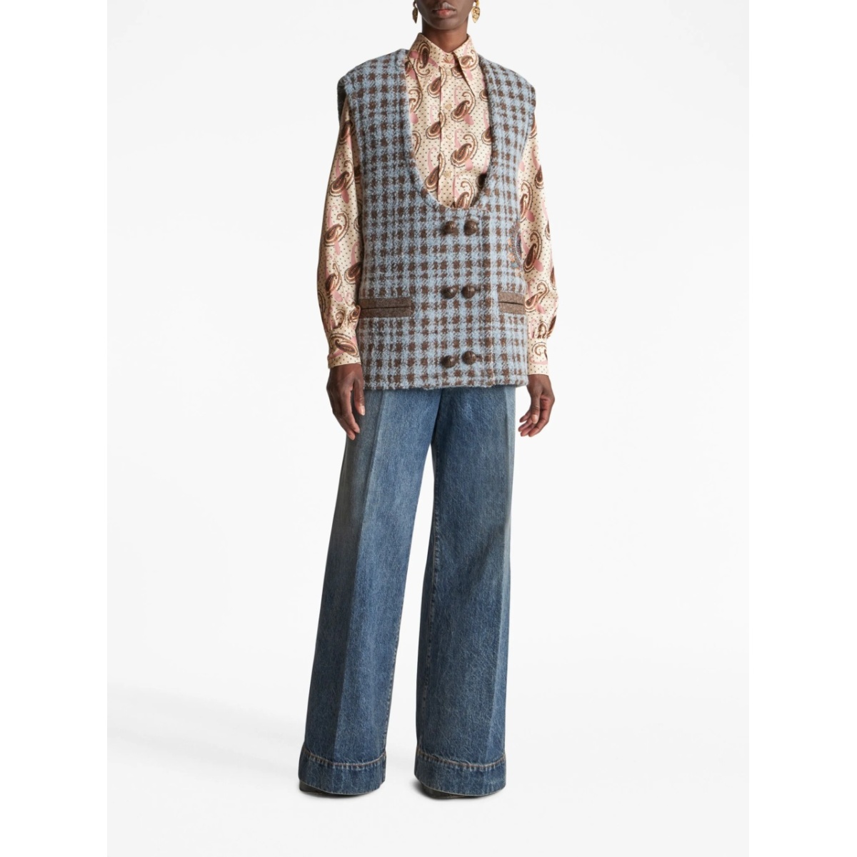 houndstooth embroidered gilet - Img 3