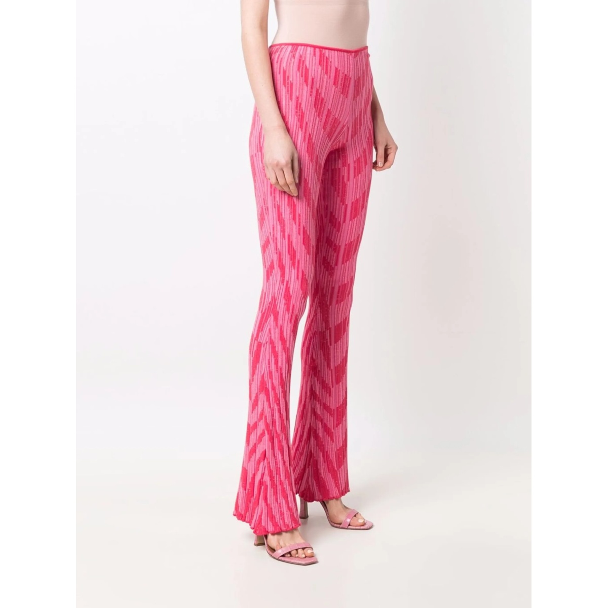 intarsia-knit flared trousers - Img 3