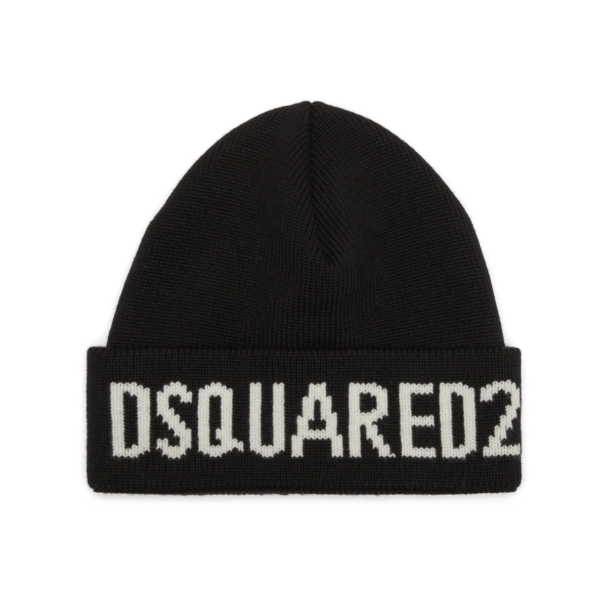 intarsia-logo wool beanie