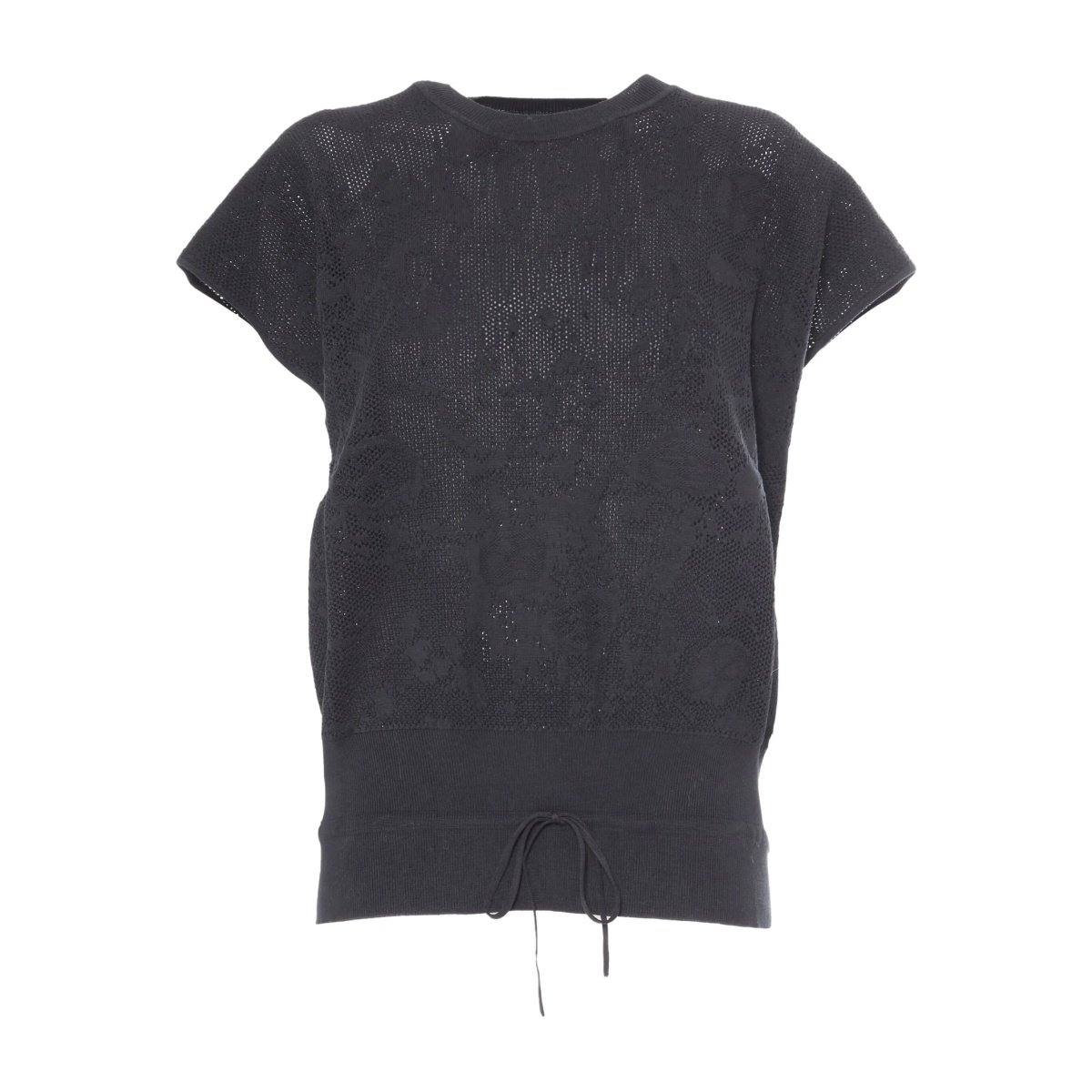 jacquard floral crewneck top