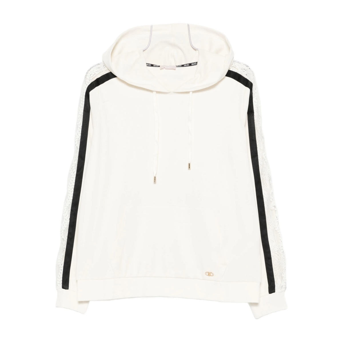 lace-insert hoodie