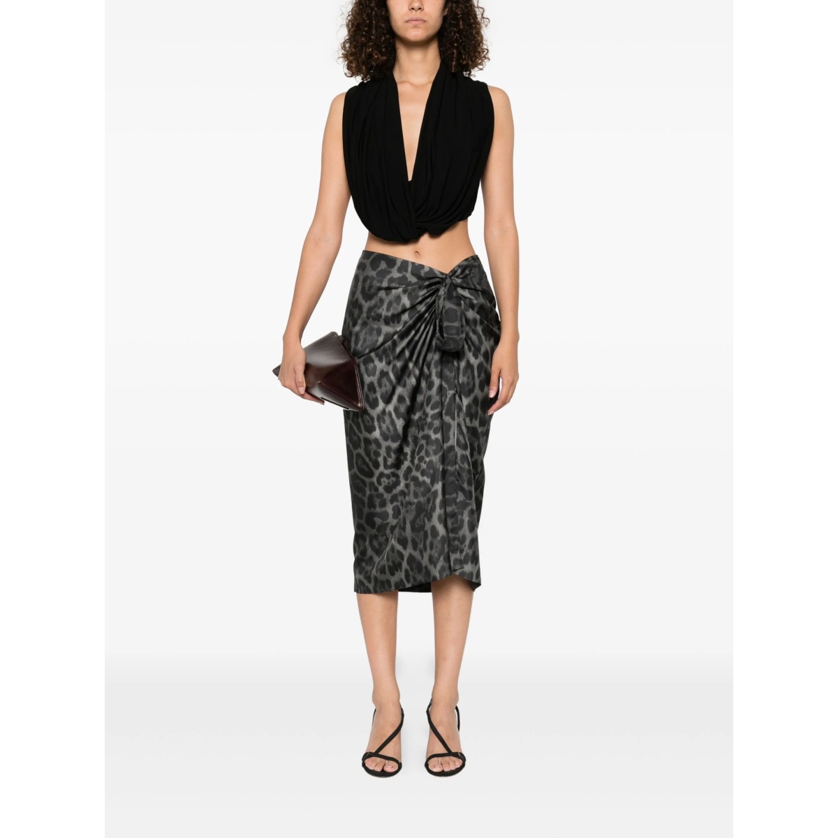 leopard-print asymmetric skirt - Img 2