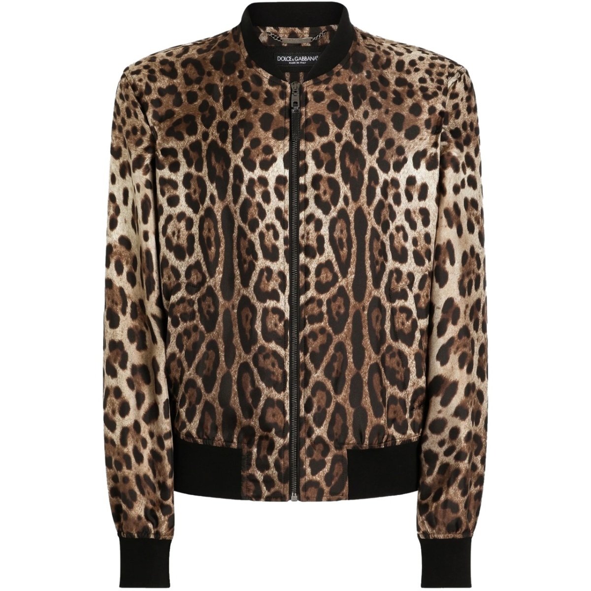 leopard-print bomber jacket