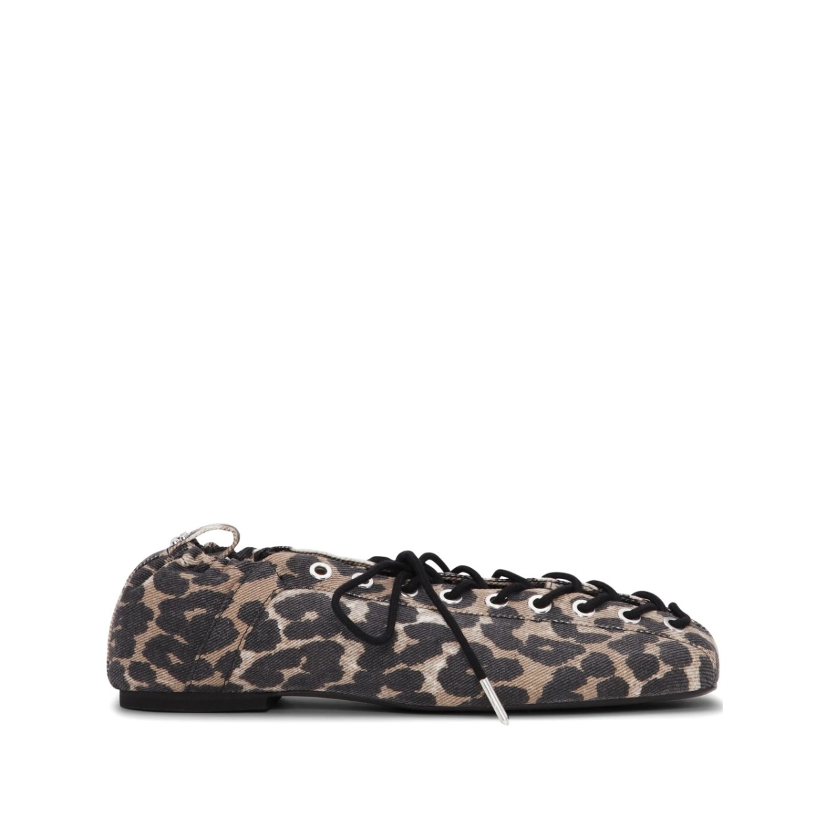 leopard-print lace-up ballet flats