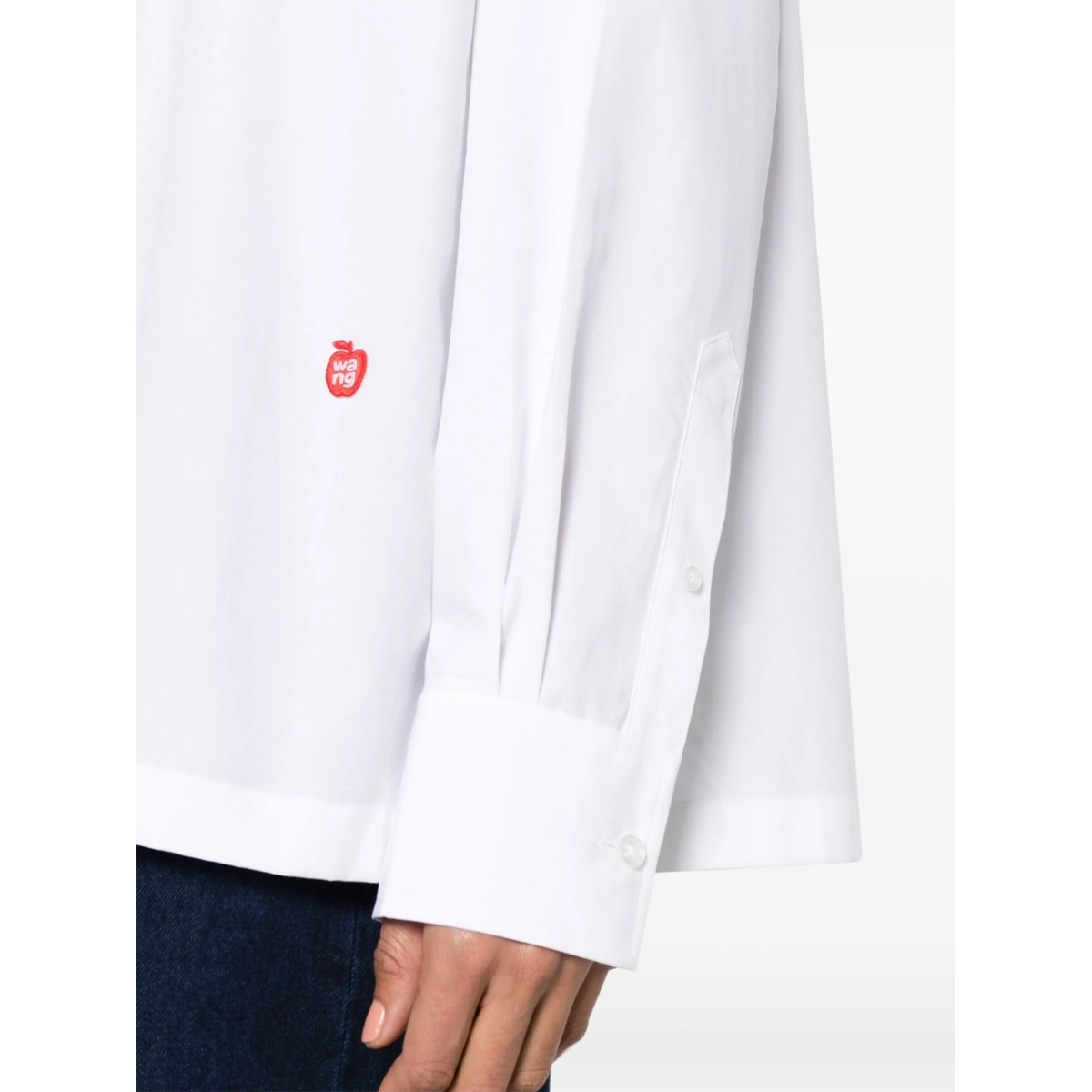 logo-appliqué cotton shirt - Img 5