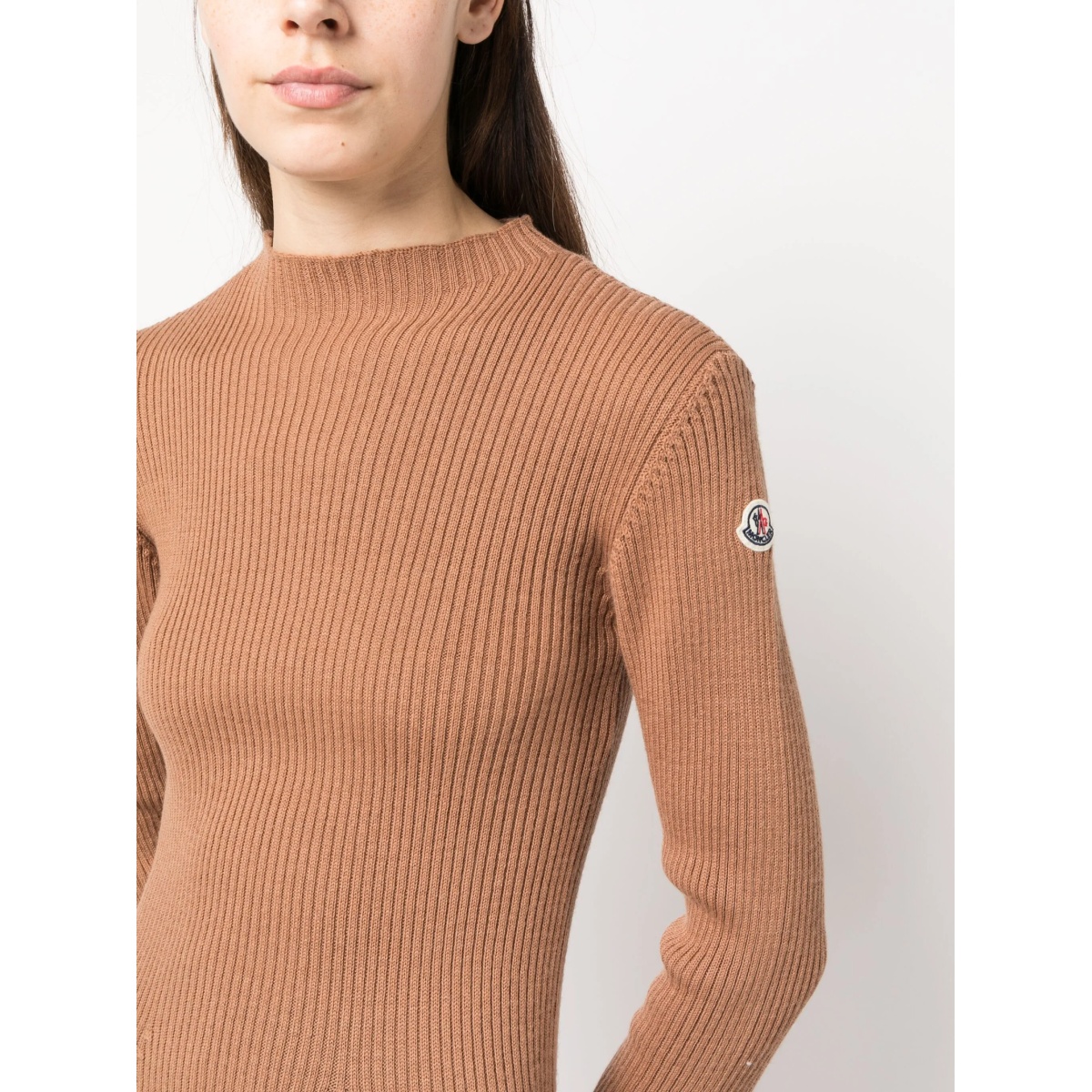 logo-appliqué wool-blend dress - Img 5