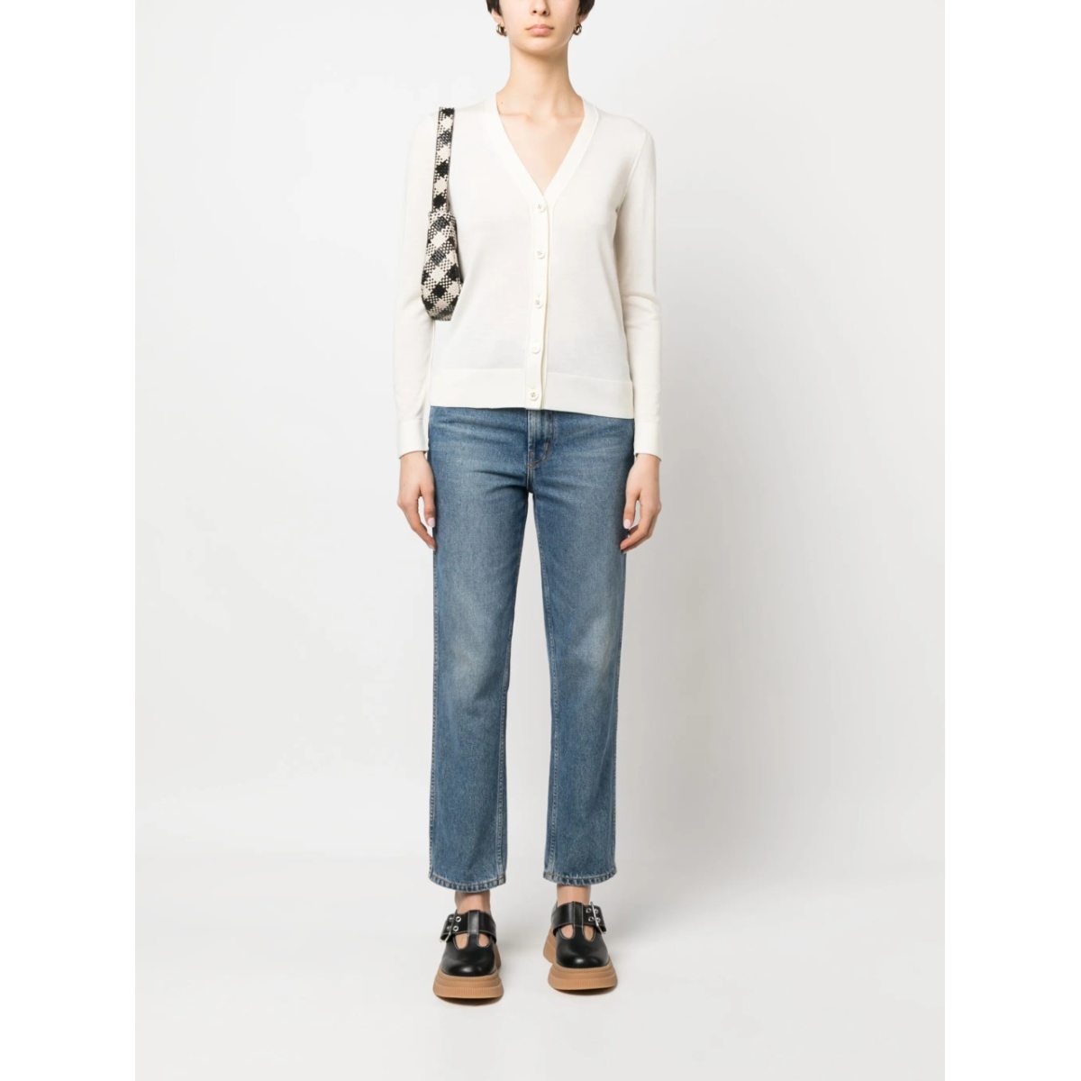 logo-buttons knit cardigan - Img 2