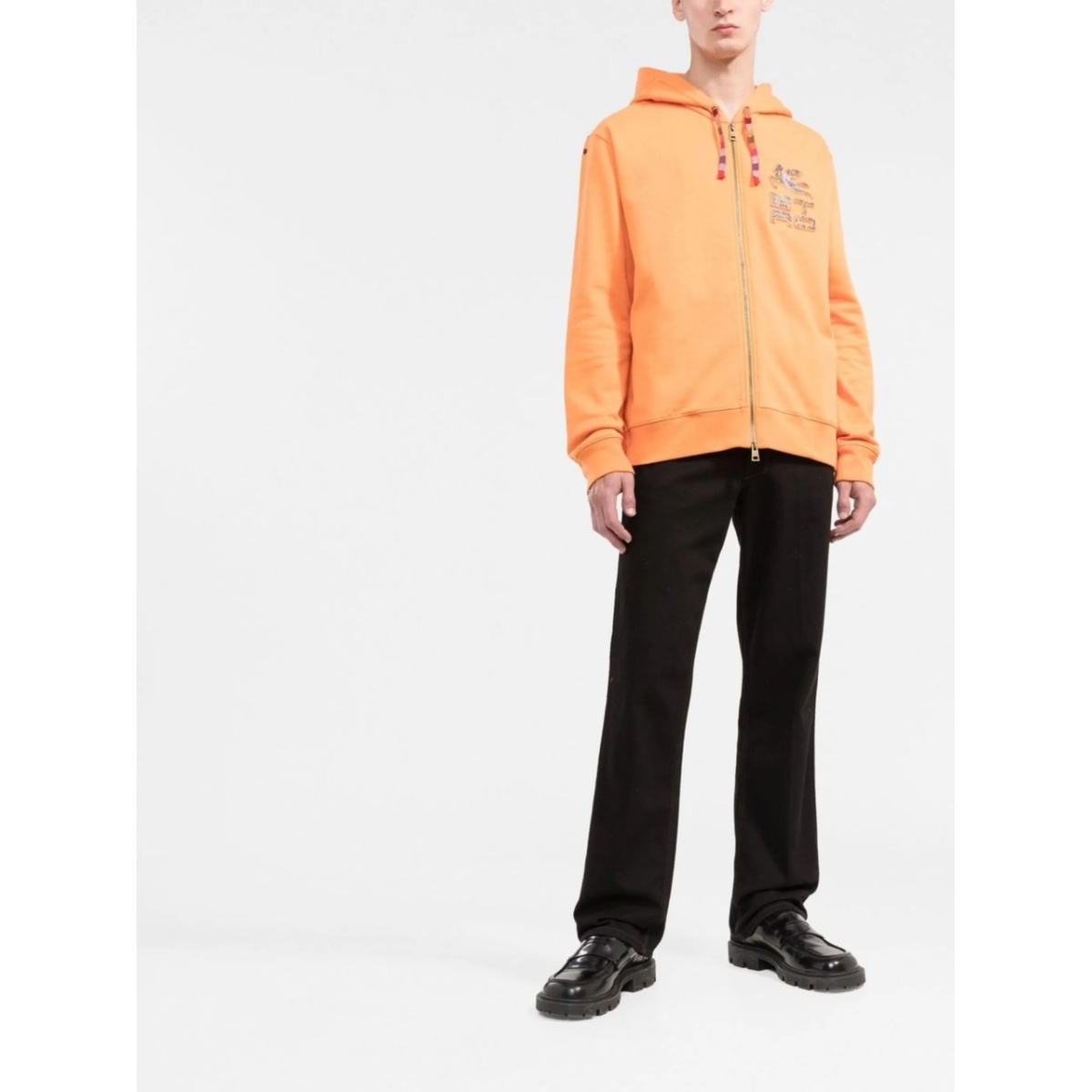 logo-debossed zip-up hoodie - Img 2
